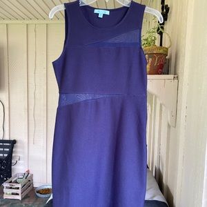 She + Sky (boutique) Navy Blue Formal Midi Dress Size Medium.
